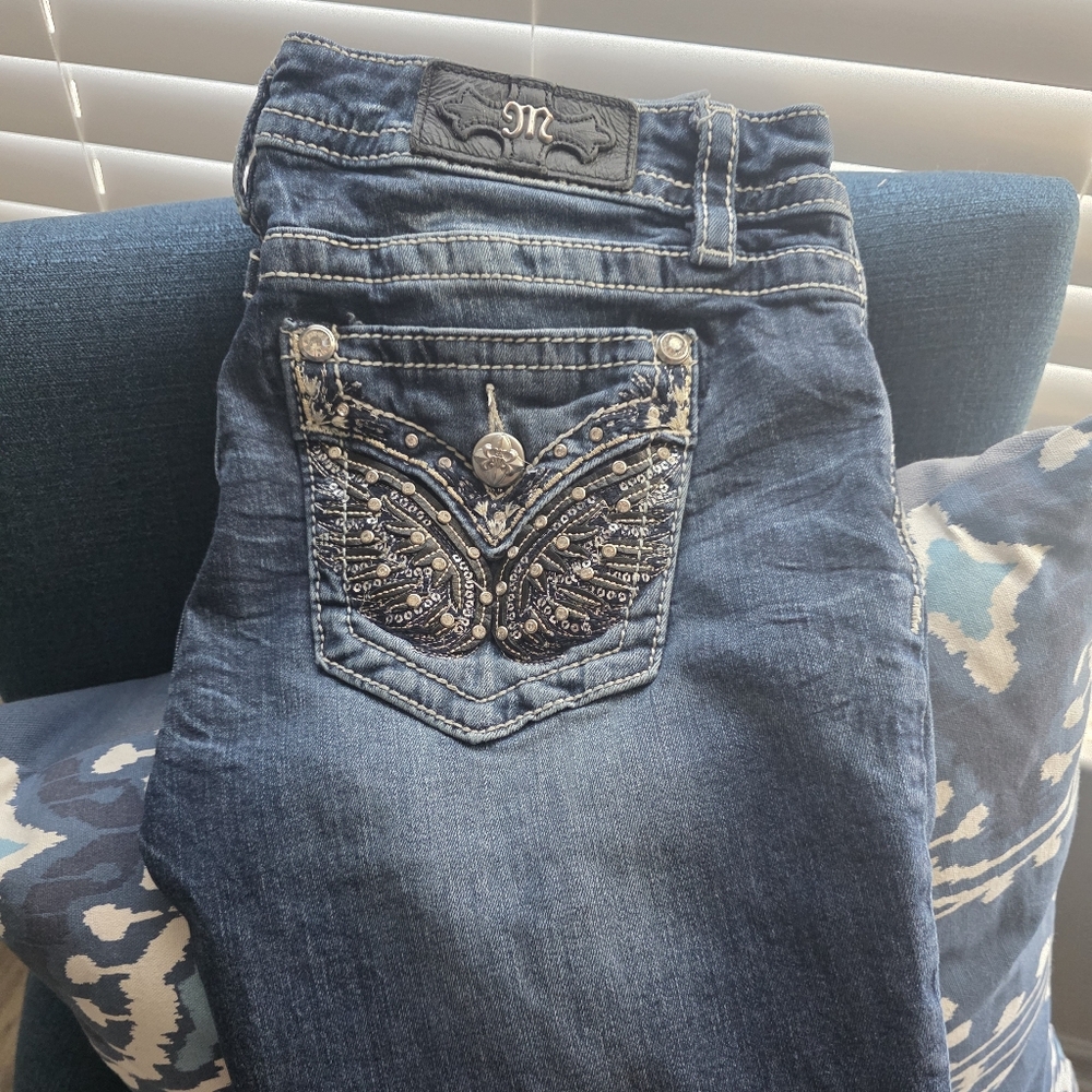 Miss ME Women's Blue Embellished Jeans